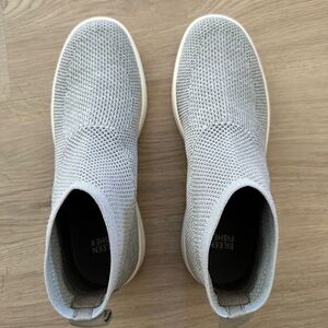 Eileen Fisher Point Recycled Stretch Knit Wedge Sneaker in Light Grey- W7.5 NEW